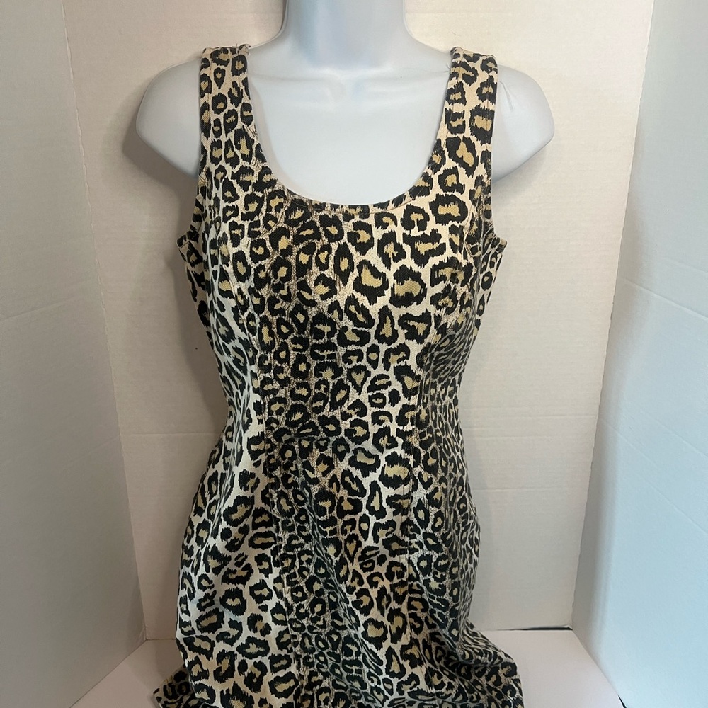 Rampage Leopard Print Dress Women’s Size 4 (Approx.) Knee Length Denim Look